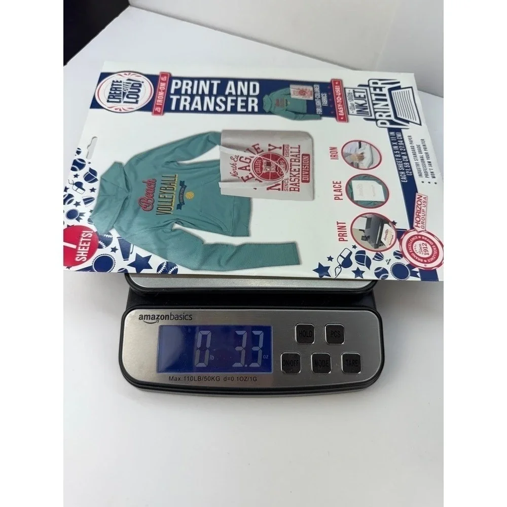 Create Out Loud Inkjet Iron-On Print and Transfer Paper 7 Sheets 8.5x11 29012